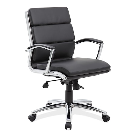 Officesource Merak Collection Executive Mid Back with Chrome Frame 1505VBK